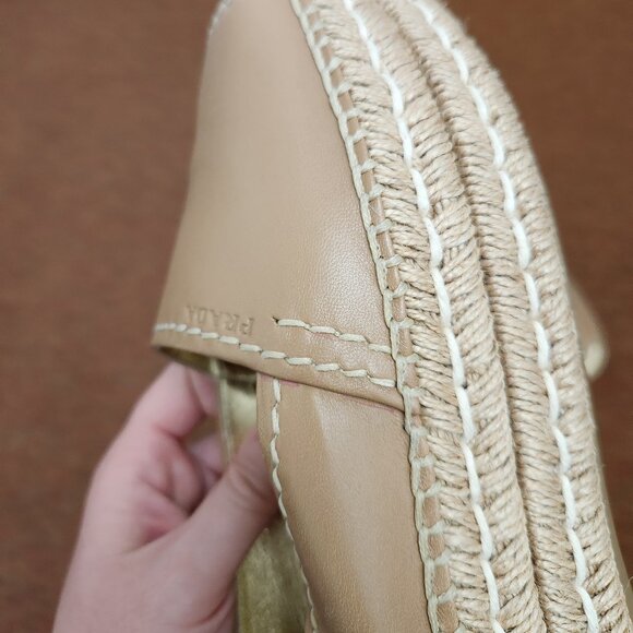 Prada Leather Espadrille Platform Open Toe Shoe - Picture 4 of 11